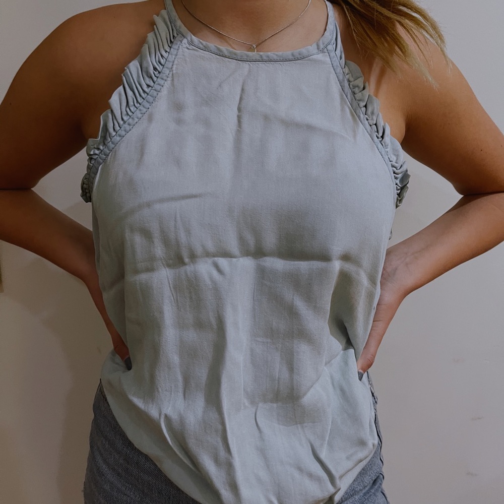 flowy blue top